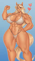  4:7 absurd_res animal_humanoid ass big_breasts bikini breasts butt_from_the_front cleavage clothed clothing equid equid_humanoid equine equine_humanoid female hi_res horse_humanoid huge_breasts humanoid mammal mammal_humanoid muscular muscular_female nauth outline solo swimwear 