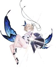  artist_request azur_lane blonde_hair breasts closed_mouth covered_navel expressionless female hair_ornament hair_over_one_eye high_heels highres holding holding_weapon looking_at_viewer official_art pale_skin puffy_short_sleeves puffy_sleeves sheffield_(azur_lane) sheffield_(occult_clash)_(azur_lane) short_shorts short_sleeves shorts small_breasts solo thighs weapon yellow_eyes 