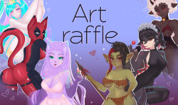  art_raffle bovid caprine deadpool equid equine female fish goblin group hasbro hi_res horse mammal marine marvel my_little_pony pony saardequeen shark sheep 