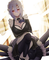  blacksaikou breast_hold maid monster_girl monster_musume_no_iru_nichijou rachnera_arachnera swimsuits 