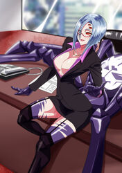  cleavage monster_girl monster_musume_no_iru_nichijou no_bra rachnera_arachnera tagme thighhighs 