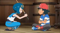  1boy animated animated ash female pokemon pokemon_(anime) pokemon_sm pokemon_sm_(anime) satoshi_(pokemon) suiren_(pokemon) 