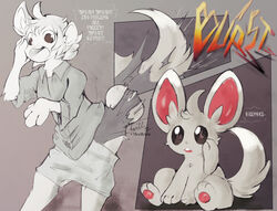  big_ears clothing dialogue english_text feral fluffy fluffy_tail fur generation_5_pokemon grey_body grey_fur growth hi_res human human_to_feral male mammal minccino nintendo partial_speech_bubble paws pokemon pokemon_(species) pokemon_speak rodent shrinking sitting size_transformation solo species_transformation tail tail_burst tail_growth tail_growth_in_pants tail_tenting text thwillartz torn_clothing transformation transformation_sequence 