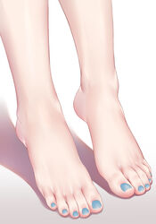  bad_id bad_pixiv_id barefoot blue_nails feet feet_only female foot_focus genshin_impact gradient kamisato_ayaka light nail_polish shade shadow simple_background solo tiptoes toenail_polish toenails toes wd_(1106592840) white_background 