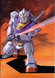  energy_sword gundam highres mecha mobile_suit_gundam official_art okawara_kunio ookawara_kunio rx-78-2 sword weapon 