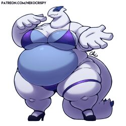  anthro anthro_only bbw big_breasts bikini breasts chubby cleavage female huge_breasts lugia nekocrispy obese pok&eacute;mon_(species) pokemon tagme thick_thighs wide_hips 