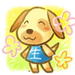  animal_crossing blush canine closed_eyes doubutsu_no_mori goldie nintendo smile tail 