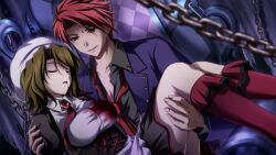  1boy artist_request black_battler blood dark_persona death female game_cg ougon_musou_kyoku shannon_(umineko) spoilers umineko_no_naku_koro_ni ushiromiya_battler 