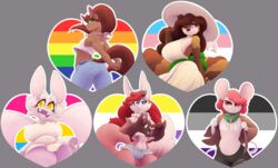  2022 accessory anthro asexual_pride_colors ass athletic athletic_anthro athletic_male bandana bat belly big_breasts bird_skull bisexual_pride_colors black_nose blue_eyes bottomwear breasts brown_body brown_fur brown_hair brown_nose bulge canid canine cheek_tuft clothed clothing countershade_face countershade_torso countershading crop_top curled_hair cutoffs denim denim_bottomwear denim_clothing dress eli_(twistedlilheart) equid equine eyebrows eyelashes eyewear eyewear_on_head facial_tuft felix_(twistedlilheart) female fluffy fluffy_tail fox freckles fur gesture glasses green_eyes hair hair_accessory hairclip half-closed_eyes hand_heart hands_behind_back hands_together hat headgear headwear heart_eyes heart_symbol hi_res horse hotpants huge_breasts jacket jeans jewelry kerchief lgbt_pride long_ears long_fangs long_hair looking_back looking_down male mammal markings membrane_(anatomy) membranous_wings midriff misha_(twistedlilheart) molo_(twistedlilheart) mouse multiple_images murid murine narrowed_eyes navel necklace nonbinary_pride_colors one_eye_closed open_mouth open_smile pants pink_hair pink_nose ponytail portrait pride_color_background pride_colors pride_heart procyonid purple_eyes raccoon rainbow_pride_colors rainbow_symbol rear_view red_hair ribbons rodent scarf serina_(twistedlilheart) shirt short_dress shorts simple_background six-stripe_rainbow_pride_colors slightly_chubby slightly_chubby_anthro slightly_chubby_female smile solo standing striped_markings striped_tail stripes sunglasses sunglasses_on_head tail tail_markings thick_eyebrows thick_thighs three-quarter_portrait topwear trans_(lore) trans_woman_(lore) transgender_pride_colors tuft twistedlilheart white_body white_fur wings yellow_eyes 