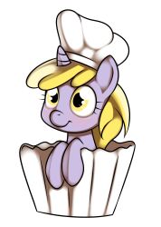  absurd_res blonde_hair chef_hat clothing digital_media_(artwork) dinky_hooves_(mlp) equid equine female feral friendship_is_magic hair hasbro hat headgear headwear hi_res horn kloudmutt mammal my_little_pony mythological_creature mythological_equine mythology simple_background solo unicorn white_background yellow_eyes young young_feral 