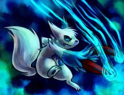  2012 ambiguous_gender blue_eyes blue_markings blue_theme claws digital_media_(artwork) feral generation_3_pokemon haychel looking_at_viewer mammal markings nintendo pokemon pokemon_(species) shiny_pokemon solo zangoose 