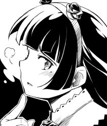  close-up commentary_request female gokou_ruri gothic_lolita greyscale kubocha lolita_fashion long_hair monochrome ore_no_imouto_ga_konna_ni_kawaii_wake_ga_nai photoshop_(medium) 