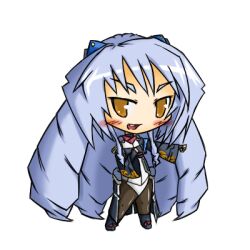  black_legwear blue_hair bodysuit chibi drill_hair female female hair_ornament kyoukai_senjou_no_horizon kyoukaisenjou_no_horizon long_hair lowres minigirl nate_mitotsudaira neito_mitotsudaira solo very_long_hair widofnir yellow_eyes 