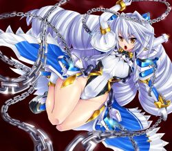  bodysuit chains drill_hair female female gao_(naodayo) hair_ornament kyoukai_senjou_no_horizon kyoukaisenjou_no_horizon long_hair nate_mitotsudaira neito_mitotsudaira silver_hair solo very_long_hair yellow_eyes 