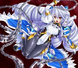  black_legwear bodysuit chains drill_hair female female gao_(naodayo) hair_ornament kyoukai_senjou_no_horizon kyoukaisenjou_no_horizon long_hair nate_mitotsudaira neito_mitotsudaira silver_hair solo very_long_hair yellow_eyes 