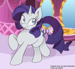  2012 blue_eyes cutie_mark equid equine female feral friendship_is_magic fur hair hasbro horn jobo37 joey-darkmeat mammal my_little_pony mythological_creature mythological_equine mythology purple_hair rarity_(mlp) solo unicorn white_body white_fur 