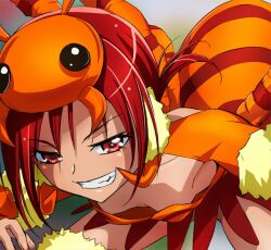  animal_costume breasts downblouse female haruyama_kazunori hino_akane_(smile_precure!) precure red_eyes red_hair short_hair small_breasts smile smile_precure solo 