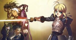  archer assassin berserker caster elf fate/stay_night japanese_clothes lancer rider saber takeuchi_takashi type-moon 