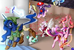  alicorn crossover crown daughter_of_fantasy derpy_hooves equid equine female friendship_is_magic god_of_war hair hasbro headgear horn horse kratos link lyra_heartstrings_(mlp) mammal mario mario_bros melee_weapon my_little_pony mythological_creature mythological_equine mythology nintendo pegasus pony portal_(series) princess princess_cadance_(mlp) princess_celestia_(mlp) princess_luna_(mlp) royalty smile sony_corporation sony_interactive_entertainment sword the_legend_of_zelda tiara twilight_sparkle_(mlp) unicorn valve weapon wings 