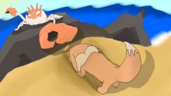  16:9 ambiguous_gender arthropod beach crustacean digital_drawing_(artwork) digital_media_(artwork) digital_painting_(artwork) duo eevee generation_1_pokemon hi_res kingler marine nintendo pokemon pokemon_(species) pokemon_battle seaside twofist widescreen 