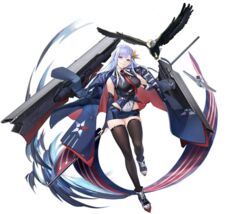  azur_lane bald_eagle bare_shoulders bird black_thighhighs blue_coat blue_eyes blue_gloves blue_hair breasts clothing_cutout coat coat_on_shoulders eagle elbow_gloves f6f_hellcat female fingerless_gloves flight_deck framed_breasts full_body gloves highres large_breasts long_hair looking_at_viewer microskirt mole mole_on_thigh necktie official_art open_clothes open_coat red_necktie rigging skindentation skirt solo thighhighs ticonderoga_(azur_lane) tomohiro_kai transparent_background underboob_cutout zettai_ryouiki 