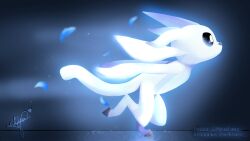  16:9 2023 ambiguous_gender artist_name black_sclera colored digital_media_(artwork) feathers glowing glowing_body glowing_tail grey_nose guardian_spirit hooves microsoft moon_studios nyanfurry ori_(ori) ori_(series) running shaded side_view signature simple_background solo tail twitter_handle white_body white_ears white_eyes widescreen xbox_game_studios 