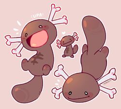  ambiguous_gender amphibian blush brown_body digital_media_(artwork) feral generation_9_pokemon hanaarts heart_symbol looking_at_viewer nintendo open_mouth paldean_form paldean_wooper pokemon pokemon_(species) regional_form_(pokemon) simple_background smile solo standing tongue 