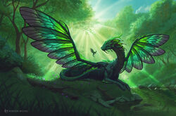  ambiguous_gender cloud creek depth_of_field digital_media_(artwork) dragon duo fairy_dragon feral flower flying forest full-length_portrait green_body green_scales green_theme hi_res insect_wings light light_beam mother_(lore) mythological_creature mythological_scalie mythology nature outside parent_(lore) peaceful plant portrait robson_michel scales scalie side_view sky solo_focus sunbeam sunlight tail tree unusual_anatomy unusual_wings water wings young young_feral 