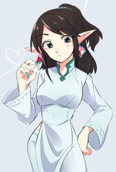  brown_hair elf female green_eyes paladins ying_(paladins) 