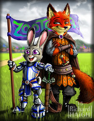  2015 anthro canid canine disney duo english_text female fox fur hi_res judy_hopps lagomorph leporid male mammal nick_wilde penmark rabbit red_fox text true_fox zootopia 