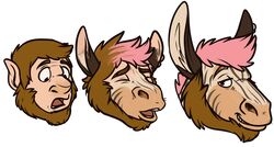  anthro asinus beard binturongboss donkey ear_transformation equid equine facial_hair growth human humanoid_pointy_ears hybrid krib male mammal simple_background snout snout_growth solo transformation zebra zebroid zonkey 