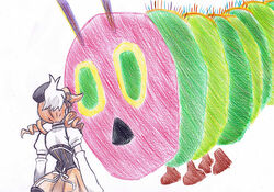  bad_id bad_pixiv_id beret blonde_hair bow bug caterpillar commentary_request corset detached_sleeves drill_hair female from_behind green_eyes hair_ornament hat hiraichi mahou_shoujo_madoka_magica mahou_shoujo_madoka_magica_(anime) mami_mogu_mogu photoshop_(medium) pleated_skirt puffy_sleeves skirt the_very_hungry_caterpillar the_very_hungry_caterpillar_(character) tomoe_mami tomoe_mami_(magical_girl) traditional_media twin_drills twintails 