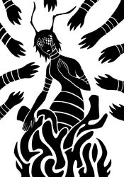  2014 4_fingers 5_fingers animal_humanoid antennae_(anatomy) arm_markings arthropod arthropod_humanoid bee bee_humanoid black_and_white bodily_fluids compound_eyes crying digital_drawing_(artwork) digital_media_(artwork) female female_focus fingers group hair hi_res humanoid humanoid_focus hymenopteran hymenopteran_humanoid insect_humanoid insects markings monochrome noseless restricted_palette scp-1702 scp-1702-1 scp-1702-3 scp_foundation silhouette simple_background solo_focus striped_arms striped_body stripes sunnyclockwork tears white_background 