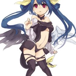  arc_system_works blue_hair dizzy guilty_gear red_eyes simple_background solo wings 