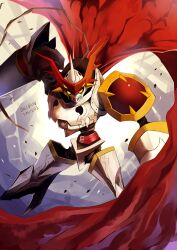  armor bad_id bad_pixiv_id cape digimon digimon_(creature) digimon_tamers dukemon hajime_(hajime-ill-1st) highres no_humans solo 