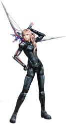  cosplay female final_fantasy final_fantasy_xiii final_fantasy_xiii-2 full_body legs_apart mass_effect_(series) n7_armor serah_farron solo standing transparent_background 