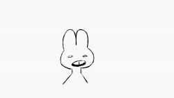  ambiguous_gender animated drawing lagomorph leporid mammal popping_weasel rabbit screaming short_playtime silly silly_face simple_background solo toony white_background 