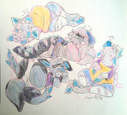  2n2n alligator alligatorid ambiguous_gender anthro bovid bovine colored_pencil_(artwork) crocodilian mammal reptile scalie sleeping solo traditional_media_(artwork) transformation 