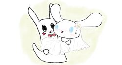  :3 anthro blue_eyes blush bodily_fluids bow_(feature) bow_tie bride cinnamon_(cinnamoroll) cinnamoroll clothed clothing crossdressing duo embarrassed female flower fur gastropod hi_res long_ears male male/female mammal mollusk plant rain_world rose_(flower) sanrio simple_background slug survivor_(rain_world) sweat videocult wedding white_background white_body white_fur wilnor 