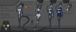  android anthro ass black_hair bottomwear bra bra_peek breasts canid canine canis clothed clothing cybernetic_arm cybernetic_eye cybernetic_leg cybernetic_limb cybernetics cyborg digital_media_(artwork) female fur hair hi_res jackal long_ears long_hair long_legs long_neck machine mammal miniskirt model_sheet monochrome monochrome_body multicolored_body multicolored_fur nude office_clothing orange_eyes partially_clothed rear_view reference_image references robot segmented_tail sfw side_view simple_background skirt slim solo synth_(disambiguation) tail text the_dark_skull three-quarter_view two_tone_body two_tone_fur underwear underwear_down underwear_only 