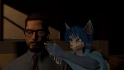  16:9 3d_(artwork) anthro crossover digital_media_(artwork) duo female gordon_freeman half-life half-life_2 half-life_alyx hi_res human krystal_(star_fox) male male/female mammal nintendo orionfire source_filmmaker_(artwork) star_fox valve warfare_krystal warfare_machine widescreen 