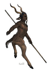  2020 5_fingers antelope black_hair bovid bovine brown_body brown_fur cloven_hooves digital_media_(artwork) fingers fur hair holding_object holding_staff hooves horn inner_ear_fluff kudu kuroi-kisin mammal satyr simple_background solo spiral-horned_antelope staff striped_body striped_fur stripes tuft white_background white_body white_fur white_hair 