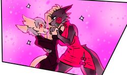  anthro basitin bilberryfryst canid canine canis coyote dancing duo eugeniyburnt_(character) fan_character female fox hybrid keidran male male/female mammal red_fox silver_fox size_difference thecomixdaddlis28_(artist) true_fox twokinds 