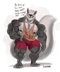  anthro brown_nose clothed clothing dialogue digital_media_(artwork) english_text flirting fur hair hair_over_eyes hi_res himbo looking_at_viewer looney_tunes male mammal mephitid muscular muscular_anthro muscular_male nipples pitu_le_pew simple_background skunk smile smiling_at_viewer solo teeth text uniparasite warner_brothers white_body white_fur white_hair 