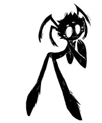  anthro arachnid arthropod bent_over black_and_white don&#039;t_starve erpyl humanoid klei_entertainment male mammal monochrome simple_background solo spider standing webber white_background 