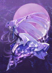  asymmetrical_clothes blue_eyes blue_flower blue_rose boots bow brooch bug butterfly commentary_request cure_moonlight dress elbow_gloves female flower full_moon gloves hair_flower hair_ornament heart heart_brooch heartcatch_precure! jewelry knee_boots long_hair magical_girl moon nira_(niratoro) photoshop_(medium) precure purple_hair rose solo star_(symbol) tsukikage_yuri waist_bow wrist_cuffs 