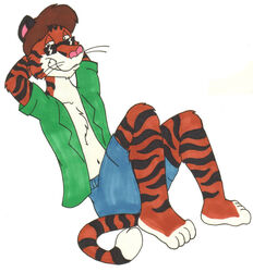  bottomwear clothed clothing eyewear felid male mammal open_clothing open_shirt open_topwear pantherine shirt shorts sunglasses tabbiewolf tail tiger topwear 