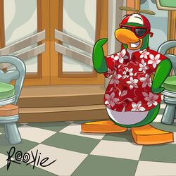  1:1 aloha_shirt avian bird chair checkered checkered_floor clothing club_penguin collared_shirt door eyewear furniture grin hat headgear headwear hi_res inside looking_at_viewer male multicolored_clothing multicolored_headwear official_art pattern_clothing pattern_shirt pattern_topwear penguin propeller_hat red_clothing red_headwear red_shirt red_topwear rookie_(club_penguin) shirt short_sleeved_shirt signature smile solo sunglasses teeth toony topwear two_tone_clothing two_tone_headwear unknown_artist white_clothing white_headwear 