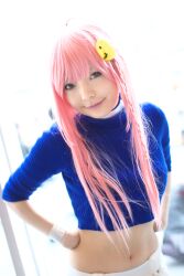  braid cosplay diebuster midriff namada nono nono_(top_wo_nerae_2!) photo pink_hair sweater top_wo_nerae_2! 