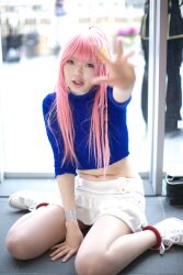  braid cosplay diebuster midriff namada nono nono_(top_wo_nerae_2!) photo pink_hair sweater top_wo_nerae_2! 